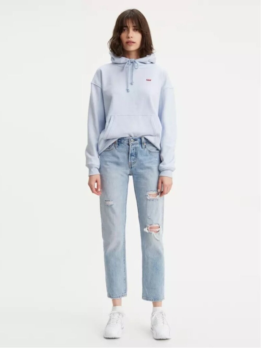 Levi's 501 Women's Taper Distressed Button Fly Denim Jeans